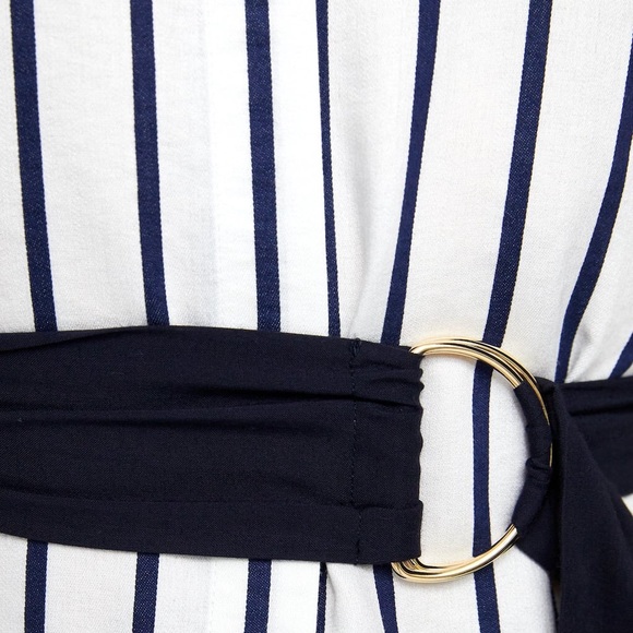 NWT Zara Black White Striped Shirt Dress - Picture 6 of 8